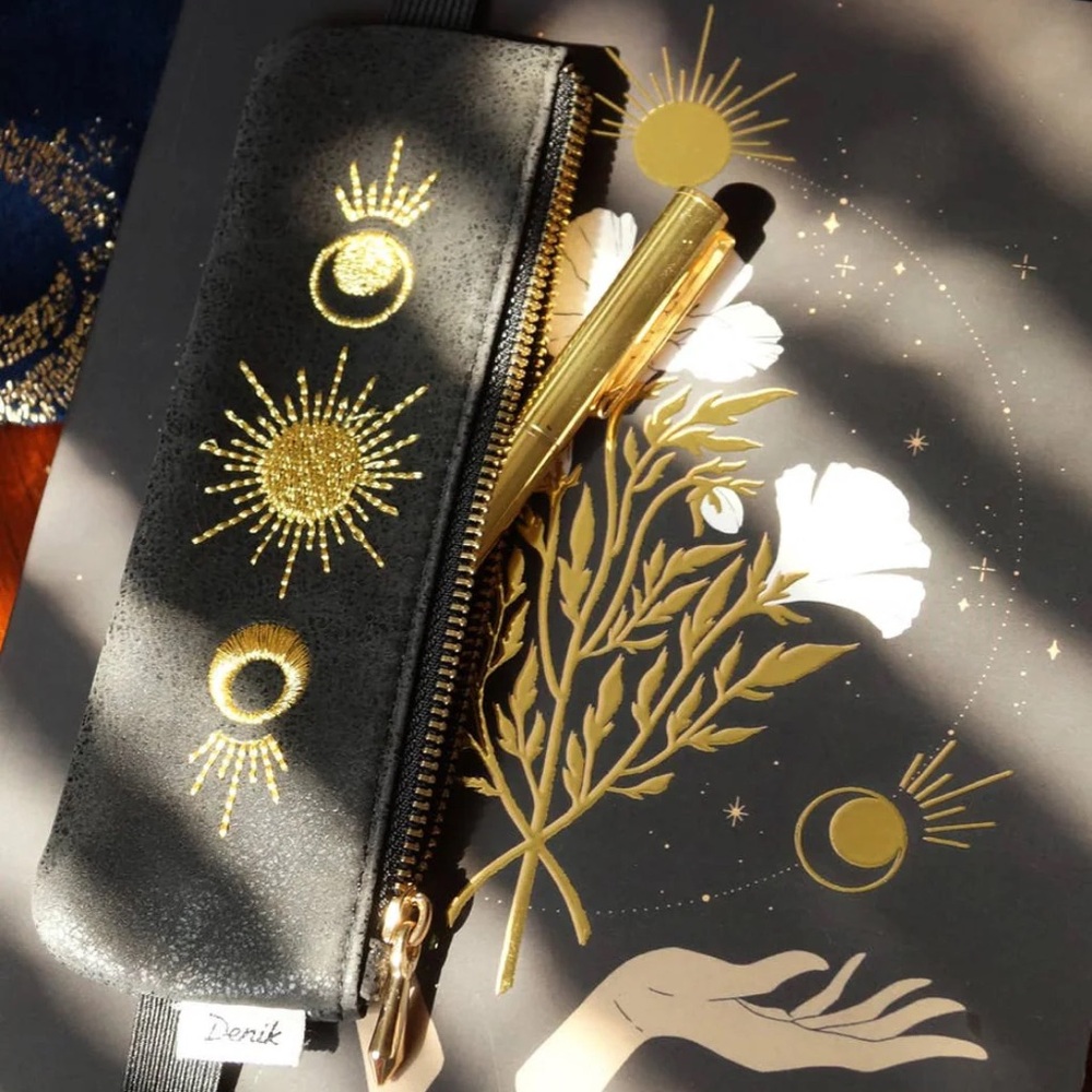 Denik Moon Phase Embroidered Notebook Pouch